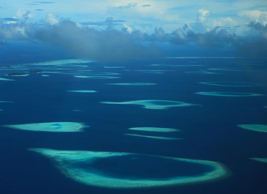 Arial view of an Atoll