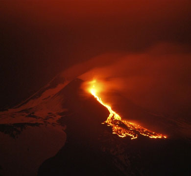 Eruption of the Mount Etna Volcano