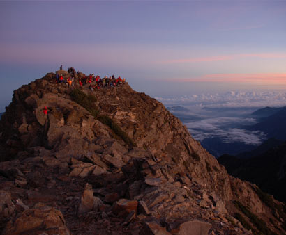 Sunrise on top of Mount Jade