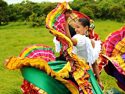 A traditional dancer from Costa Rica