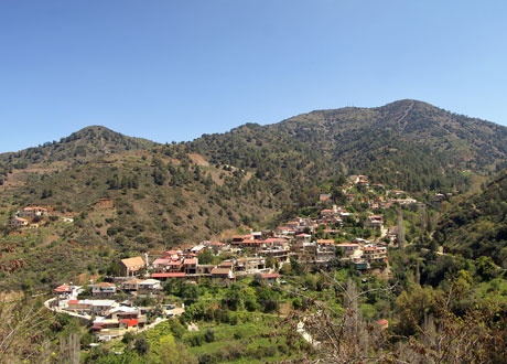 Moutoullas, a mountain village located in the Marathasa Valley of the Troodos mountain range