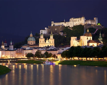 Old Town Salzburg across the Salzach river