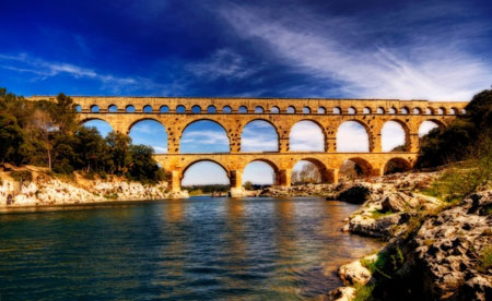 The Pont du Gard aqueduct bridge is Roman masonry at its finest